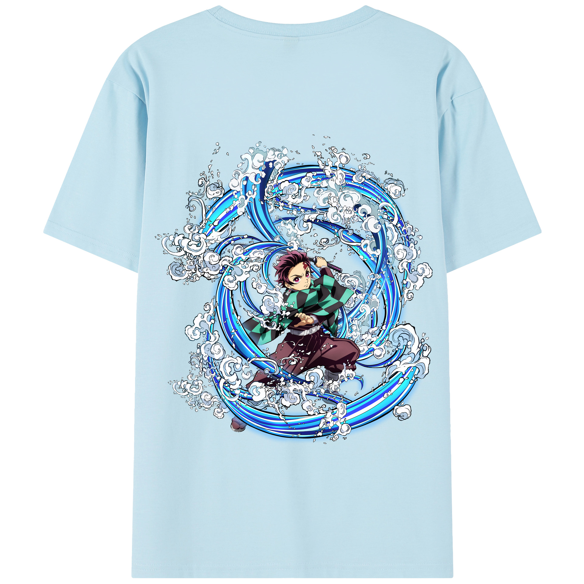 （画像用） 鬼滅の刃 竈門 炭治郎／かまど たんじろう Kamado Tanjirou 綿100％半袖Tシャツ（背面プリント）